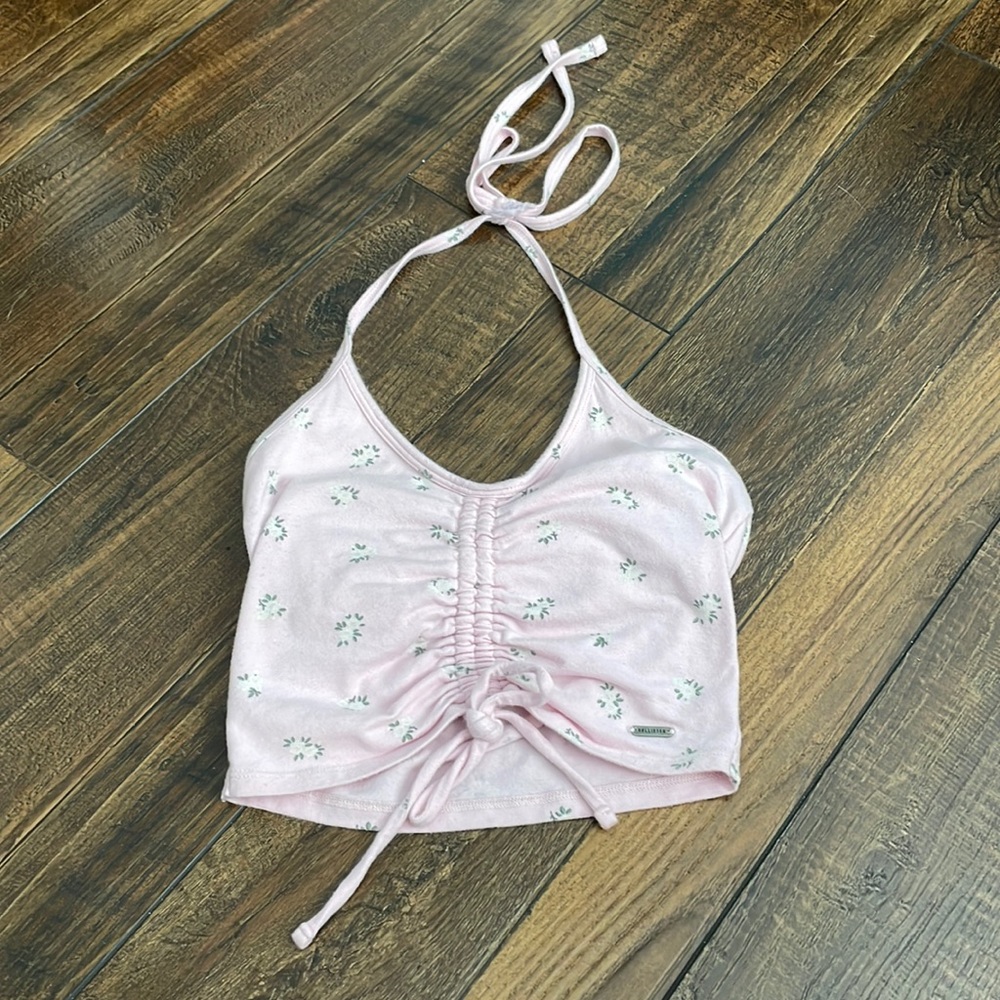Pink Flowers Halter Top